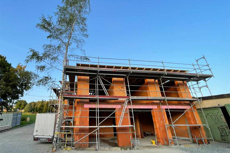 modernes zweigeschossiges Einfamilienhaus mit Flachdach