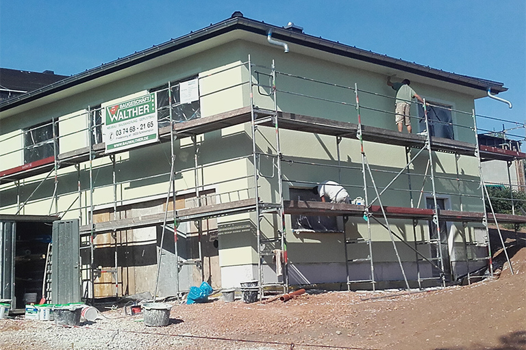 modernes zweigeschossiges Einfamilienhaus mit Flachdach